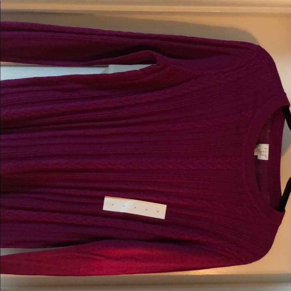 Plum Cable Knit Sweater